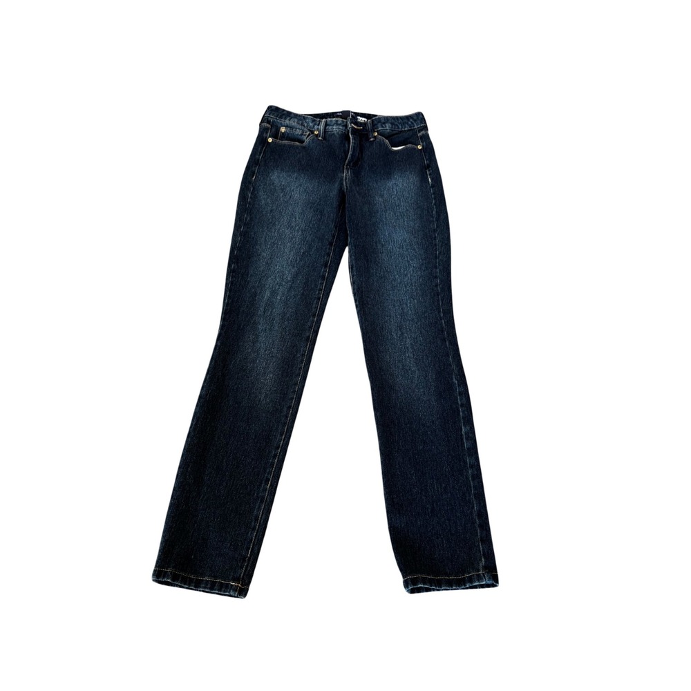 Bandolino Selene Straight Leg Jeans Dark Wash Indigo Blue Denim Womens SZ 8